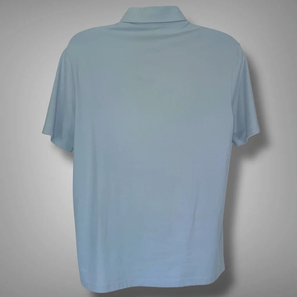 Theory Men’s Blue Popover Polo Shirt M | 4-Button Placket, Chest Pocket - Picture 9 of 14